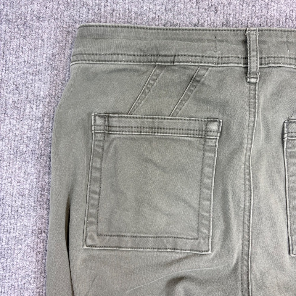 Anthropologie Olive Green Utility Slim Seamed Patch Pocket Pants Size 28 - Picture 2 of 11